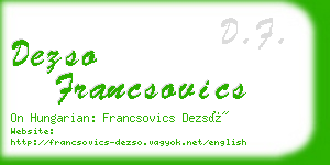 dezso francsovics business card